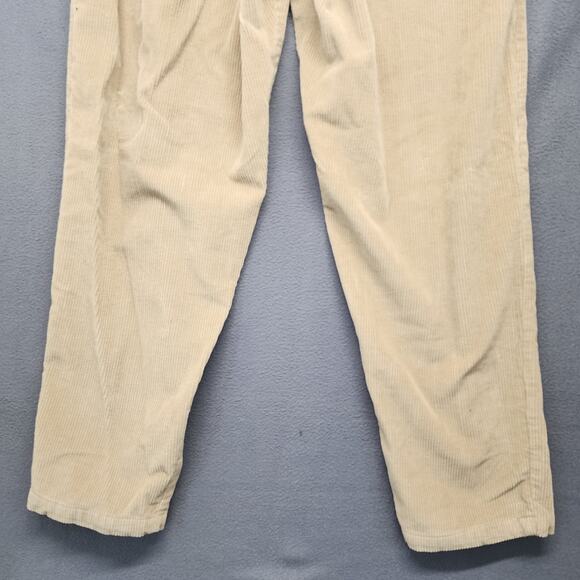 LL Bean Corduroy Pants Womens 20 Beige Tan Pleated Taper Vintage Made in USA - Picture 15 of 15
